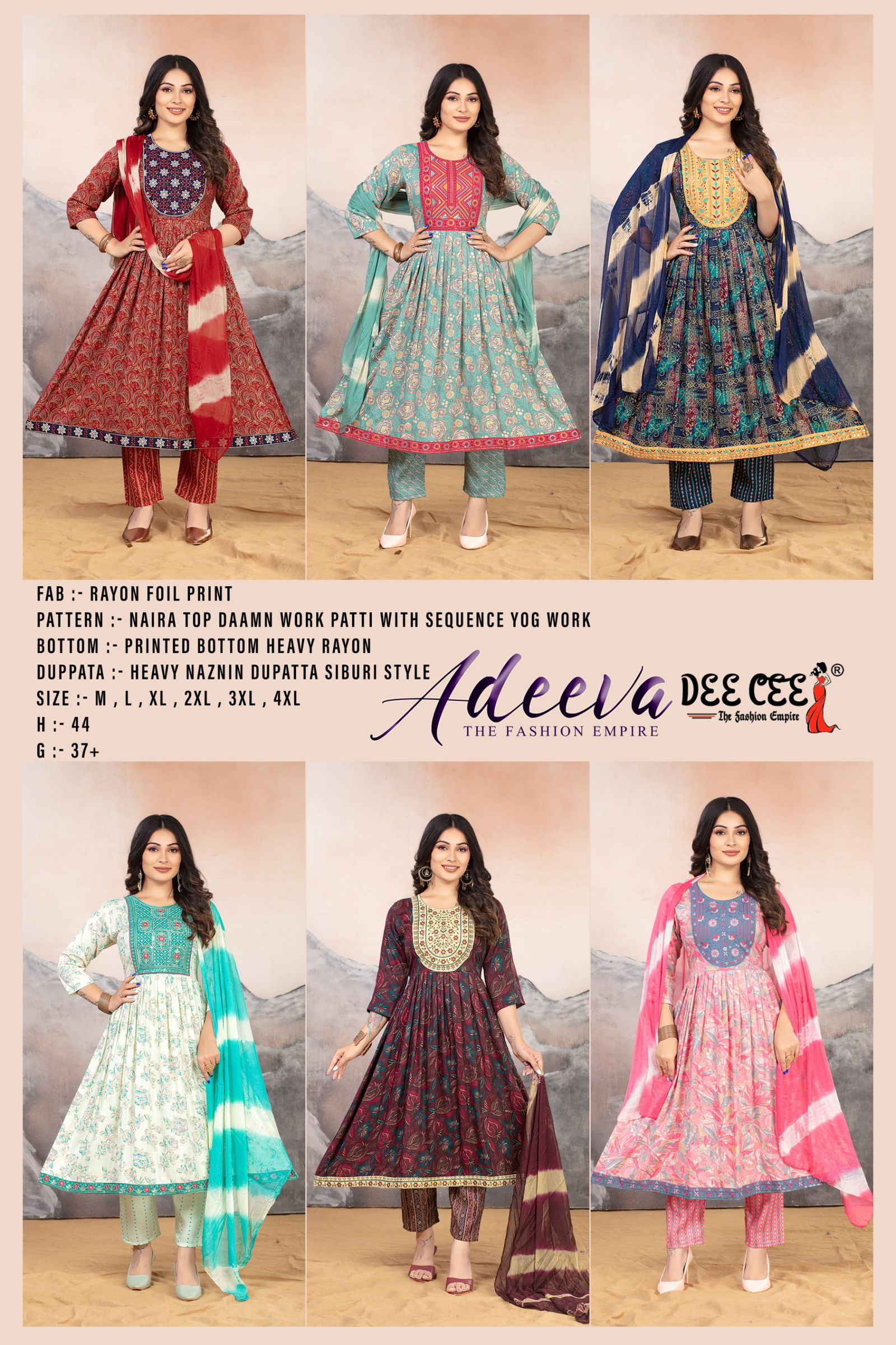 Adeeva By Deecee Rayon Kurti With Bottom Dupatta Exporters In India
